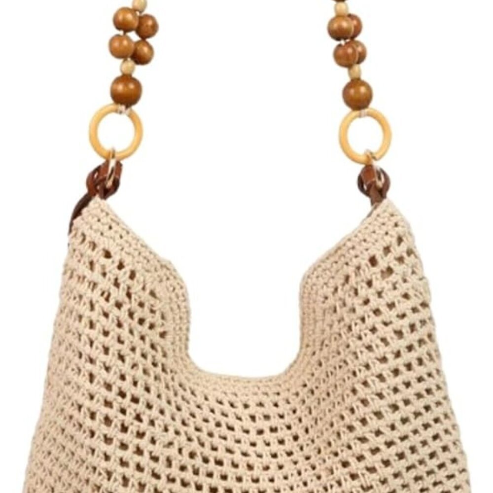 Cotton Crochet Beach Bag Large Tote Summer Casual Shoulder Purse